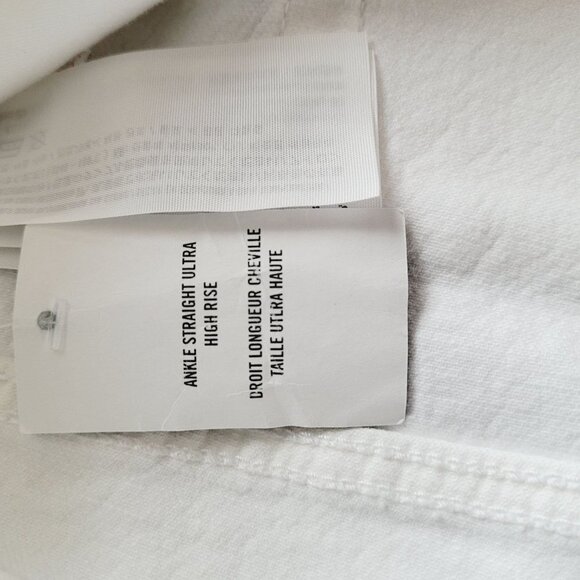Abercrombie & Fitch Curve Love Ankle Straight Ultra High-Rise Jean Size 37 White - Picture 3 of 10